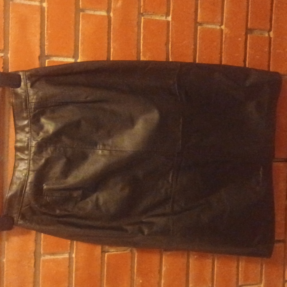 Womens vintage leather skirt black 10